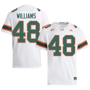 UMiami Hurricanes White College Football Player Andres Williams Men #48 Jersey 614540-308