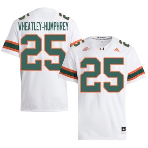 Miami College Football White Embroidery #25 Chris Wheatley-Humphrey Men's Jersey 874119-993