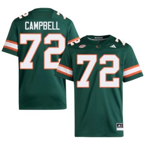 UM Hurricanes Green Demetrius Campbell NCAA Men College Football #72 Jersey 850763-225