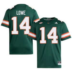 UM Hurricanes Green Hayden Lowe Player Men's #14 College Football Jersey 574299-218