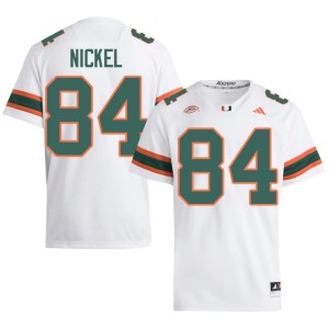 Miami College Football Men Jack Nickel Embroidery #84 White Jerseys 999786-123