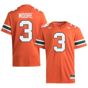 UMiami Men's Player College Football #3 Joshua Moore Orange Jersey 981880-595