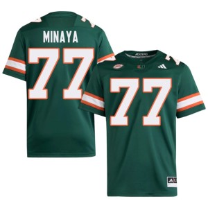 UM Hurricanes Mens University College Football #77 Juan Minaya Green Jerseys 528046-251