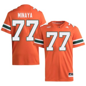 Canes Men's Juan Minaya NCAA College Football Orange #77 Jersey 892866-552