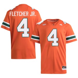 UMiami Hurricanes Orange #4 Embroidery College Football Men's Mark Fletcher Jr. Jersey 433597-768