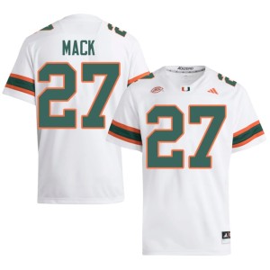 UMiami White High School #27 Ryan Mack College Football Mens Jersey 518940-388