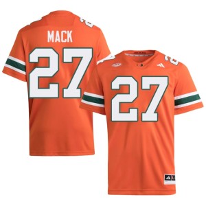 UMiami Hurricanes Ryan Mack #27 Men's Orange High School College Football Jersey 945427-868