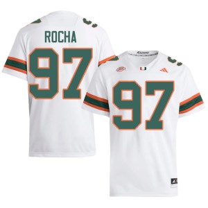 University of Miami Mens #97 College Football White High School Will Rocha Jerseys 732843-410