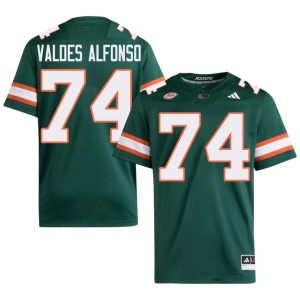 Canes #74 College Football Men Yerovi Valdes Alfonso NCAA Green Jerseys 311551-159