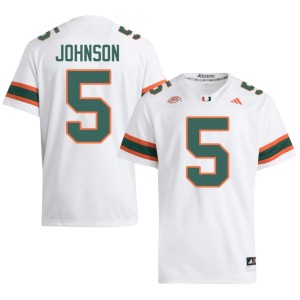 Miami High School White #5 Men Andre Johnson College Football Jerseys 345750-447