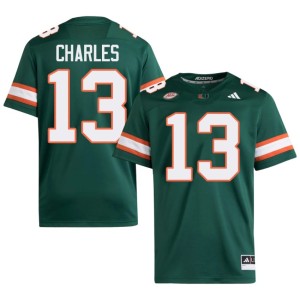Miami of Florida Green Mens Asharri Charles #13 College Football NCAA Jersey 740787-141