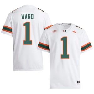 UM Cam Ward Stitched #1 Men White College Football Jerseys 900520-729