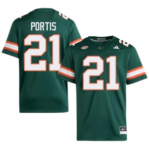 UMiami Hurricanes College Football #21 Green Men's Alumni Camdin Portis Jersey 713713-940