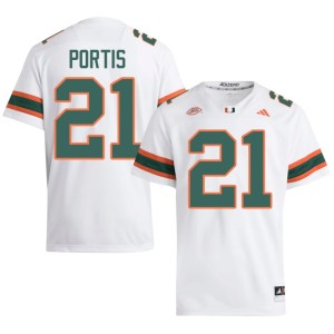 University of Miami #21 College Football Camdin Portis Official White Mens Jersey 222210-188