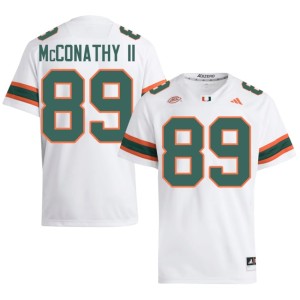 UMiami College Football #89 Embroidery Cole McConathy II White Mens Jerseys 743649-789