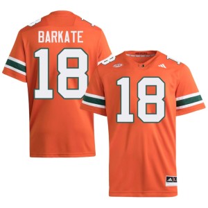 Miami 2026 #18 Orange College Football Men's Cooper Barkate Jerseys 300775-127
