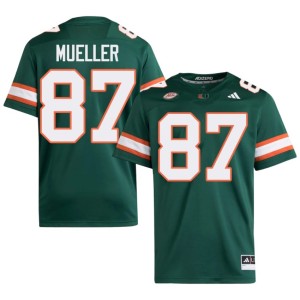 Miami of Florida Green #87 College Football Men Gavin Mueller Stitched Jerseys 511483-879