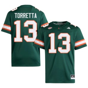 UM Hurricanes #13 Green Men College Football NCAA Gino Torretta Jersey 592773-843