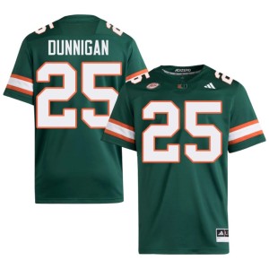 Miami Men's College Football #25 JJ Dunnigan Limited Green Jerseys 915519-341