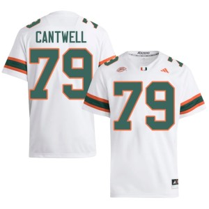 Miami #79 College Football Official Jackson Cantwell White Mens Jerseys 979321-120