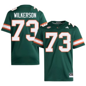 Miami Hurricanes Men Game Jaden Wilkerson Green College Football #73 Jersey 907416-506