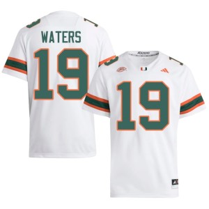 Miami Jaelen Waters Men College Football White University #19 Jerseys 272675-201