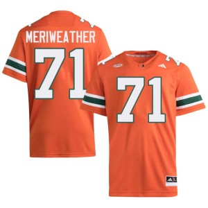 UMiami Hurricanes Jamal Meriweather Orange Mens #71 College Football Alumni Jersey 316137-671