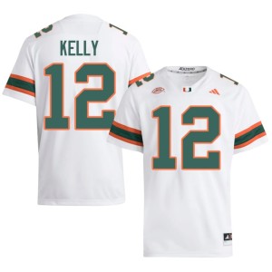 Miami Hurricanes Replica College Football Jim Kelly Mens #12 White Jerseys 589295-752