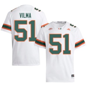 UMiami College Football #51 Stitched Mens Jonathan Vilma White Jerseys 428696-903