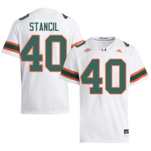 UMiami Hurricanes College Football White Men's #40 Stitched Keshawn Stancil Jersey 713607-153