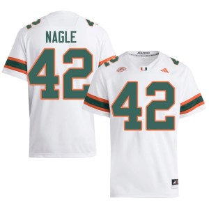 University of Miami Logan Nagle College Football Men #42 White Stitched Jersey 247100-403