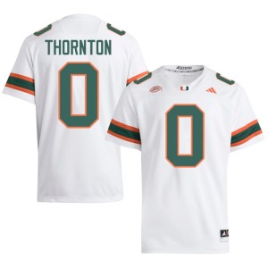 Canes High School White Omar Thornton College Football #0 Men's Jerseys 302934-371