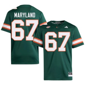 University of Miami College Football Green #67 Russell Maryland Mens Stitched Jerseys 379261-628