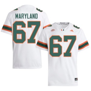 UM Hurricanes College Football #67 Mens White Russell Maryland Official Jersey 690728-610