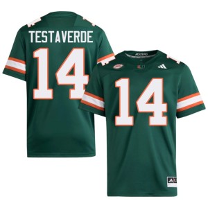 Miami College Football #14 Vinny Testaverde Men's Replica Green Jersey 646094-391