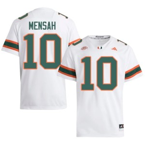 UMiami Hurricanes College Football Darian Mensah White #10 Mens Limited Jersey 875763-517