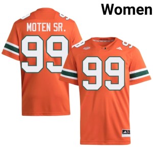 Miami of Florida Stitched College Football #99 Ahmad Moten Sr. Women's Orange Jerseys 539533-576