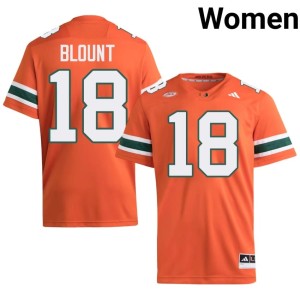 UMiami Hurricanes #18 Orange Armondo Blount Women High School College Football Jersey 277756-551