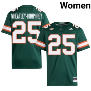 Miami Hurricanes College Football Womens #25 Chris Wheatley-Humphrey 2026-27 Green Jerseys 926445-963
