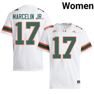 University of Miami #17 2026 White College Football Women Ezekiel Marcelin Jr. Jersey 341017-166
