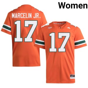 Miami #17 Player Orange College Football Women's Ezekiel Marcelin Jr. Jerseys 479522-893