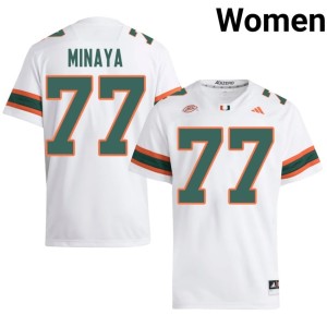 The U White Juan Minaya #77 College Football Womens Embroidery Jersey 363904-454