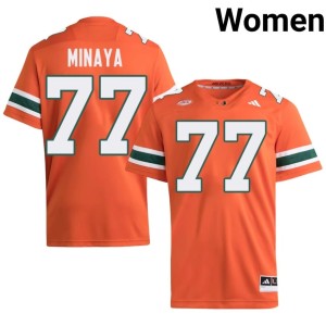 University of Miami Women Juan Minaya Alumni College Football #77 Orange Jerseys 432762-595