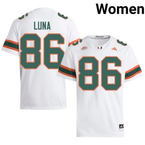 Miami #86 Limited Women's Kolby Luna College Football White Jersey 173778-182