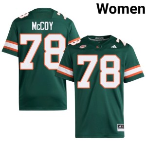 UM Hurricanes Game Matthew McCoy College Football Women's Green #78 Jerseys 596504-337