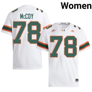 UM Hurricanes White #78 Matthew McCoy College Football Replica Women's Jerseys 839159-685