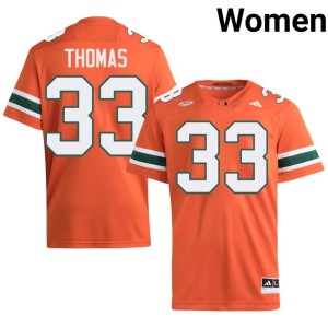 Hurricanes College Football Orange Womens Nick Thomas #33 Limited Jerseys 270346-155