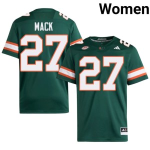 Hurricanes College Football Green High School Women's Ryan Mack #27 Jersey 580170-174