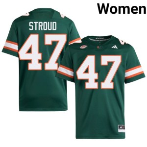 University of Miami Green College Football NCAA Stone Stroud #47 Women Jersey 579969-927