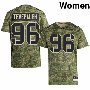 UMiami Hurricanes College Football Women #96 Tucker Tevepaugh Stitched Camo Jerseys 207214-710
